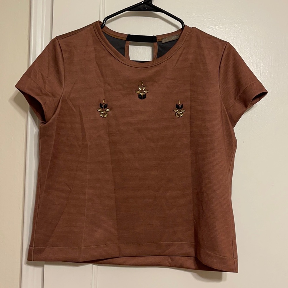 NWOT Zara size M cropped shirt with stones